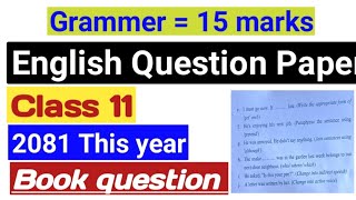 Class 11 English Question Paper 2024  Model Question 2081  Grammer [upl. by Dorelia]