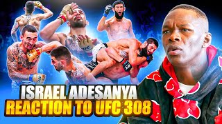 Israel Adesanya Reacts To Ilia and Khamzats INSANE Finishes at UFC [upl. by Lucio]