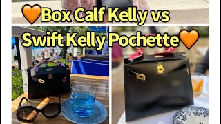 Hermes Box Leather amp Swift Leather Hermes Kelly 25 vs Kelly Pochette💕all About Hermes Leathers🤗 [upl. by Rita591]