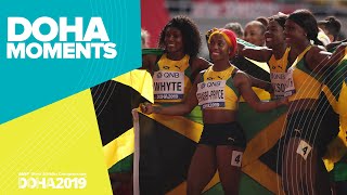 Jamaica Wins Womens 4x100m Gold  World Athletics Championships 2019  Doha Moments [upl. by Burris]