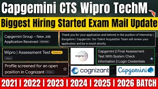 Capgemini Cognizant Wipro Tech Mahindra Biggest Hiring Exam Started  2026 2025 20242021 Batch [upl. by Eeznyl359]