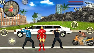 Iron Rope Hero Vice Town City Crime Simulator  Limo Car Driving in Open World  Android Gameplay [upl. by Reg]