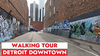 🇨🇦🚶Bus Ride to Detroit and Exploring vicinity  Walking Tour  Detroit Michigan [upl. by Wylma937]