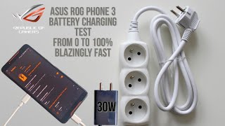 ASUS ROG PHONE 3 BATTERY CHARGING TEST FROM 0 TO 100 AMAZING FAST [upl. by Eisnil]