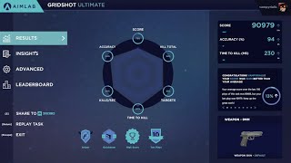 Aim Lab  Gridshot Ultimate  High Score 90K [upl. by Naujahs]