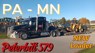 Shippensburg PA  Proctor MN brand new loader haul on a RGN lowboy [upl. by Persons]