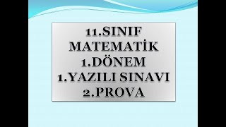 11 SINIF MATEMATİK 1 DÖNEM 1 YAZILI SINAVI 2 PRAVO [upl. by Katalin]