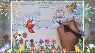 In The Sky Kids Song  අහසේ  Kids Learning Video  PreSchool [upl. by Maccarthy511]