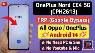 OnePlus Nord CE4 5G FRP Bypass Android 14  How to FRP Bypass OnePlus Nord 5G  Without PC [upl. by Phyllis]