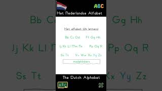 NT2  Het Alfabet Leer Nederlands  Learn Dutch nt2 learndutch alfabet alphabet dutchlanguage [upl. by Enylcaj737]