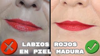 LABIOS ROJOS EN PIEL MADURA Makeupmasde40 [upl. by Waldo249]