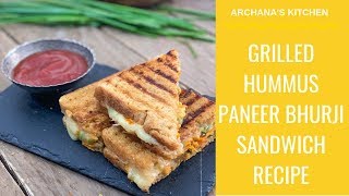 Grilled Hummus Paneer Bhurji Sandwich  Snacks Recipes By Archanas Kitchen [upl. by Emilio]