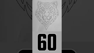 short Completed the Tiger Logo 60Second Countdown 🐯⏳countdown drawing artchallenge [upl. by Glanville]