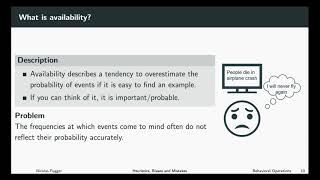 Behavioral Operations  Heuristics Biases and Mistakes 7 [upl. by Brockie]