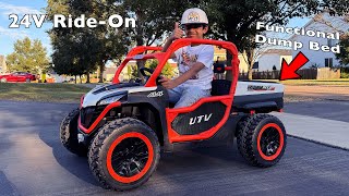 24V  5 mph 4x4 Rideon UTV for Kids Anpabo Power wheels [upl. by Drucill]