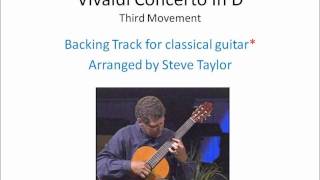 Vivaldi Concerto In D Major 3rd Movement Backing Track For Classical Guitar [upl. by Atinel]