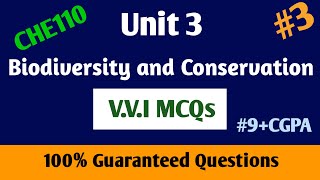 Unit 3  Biodiversity and Conservation  CHE110  MCQs  LPU [upl. by Mccutcheon37]