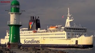 Scandlines Fähre Prins Joachim  Warnemünde Ostsee [upl. by Kantor336]