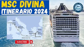 MSC DIVINA Itinerario 2024 Mediterraneo Orientale con Mykonos e Santorini [upl. by Suiremed]