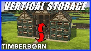 EFFICIENT VERTICAL STORAGE DESIGN  Plus Tips on Variants and Decoration  Timberborn Update 5 [upl. by Zeba]