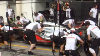 Bahrain F1 2012 mclaren mercedes Pit Crew fail [upl. by Amling118]