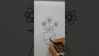 Flower vase drawing 🌼💐🏺flowervase drawing art shorts [upl. by Ludly868]