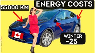 Tesla Model Y Canada Energy Costs  Tesla in Canadian Winters Tesla Camping 2024 [upl. by Sekofski366]