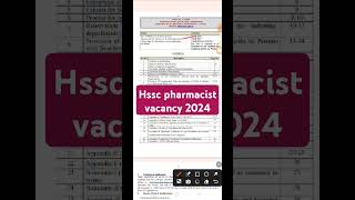 hssc pharmacist vacancy 2024 [upl. by Nolur]