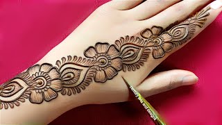 New easy stylish back hand mehndi design  simple mehndi design  mehndi design  mehandi  Mehndi [upl. by Jemima979]