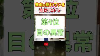 【TOP５】知らないと危険！貧血が隠れている症状TOP５ shorts 貧血 [upl. by Tai193]