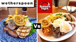 Mixed Grill  Wetherspoons vs Brewers Fayre  Who Wins [upl. by Breanne]