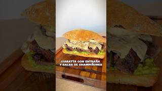 Ciabatta con Entraña y Salsa de Champiñones  PARRILLEROS [upl. by Berard]