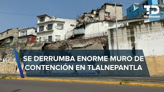 Desalojan a 16 personas tras derrumbe de muro de contención en Tlalnepantla [upl. by Nivaj599]