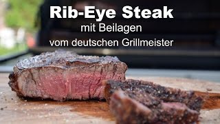 RibEye Steak vom Grill mit Beilagen  USBeef vom deutschen Grillmeister [upl. by Nosmirc85]