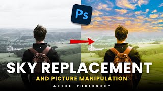 Color Grading and Sky Replacement in Adobe Photoshop  Photo Manipulation  Hindi [upl. by Ali]