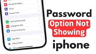 How To Fix Password Option Not Showing Iphone [upl. by Anazraf]