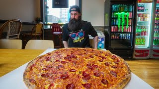 NORWAYS BIGGEST PIZZA CHALLENGE HAS NEVER BEEN BEATEN  BeardMeatsFood [upl. by Lynnett252]