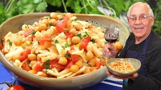 Pasta with Chickpeas Recipe Red Sauce Version  Pasta e Ceci [upl. by Yruam293]