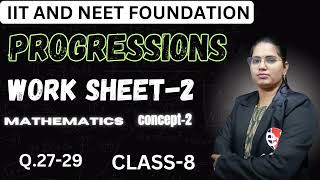 9Work sheet2  Q2729  Progressions  Class8  eduhunt [upl. by Ergener]