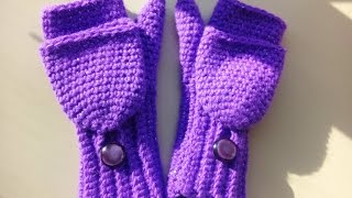 crochet convertible fingerless mittens child size [upl. by Alejo]