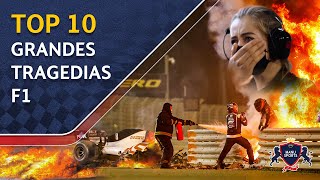 TOP 10  ACCIDENTES MÁS IMPACTANTES de la Formula 1 [upl. by Alyel968]