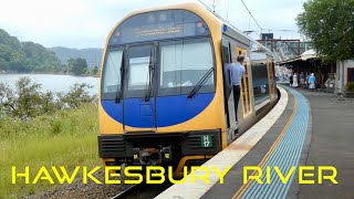 Australia Morning Trains at Hawkesbury River 01Feb24 [upl. by Atteloiv510]