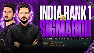 🇮🇳 INDIA NO1 SOLO CONQUEROR SIGMABOII IS LIVE  DUO CONQUEROR RANK PUSH bgmi shortfeed bgmilive [upl. by Norvin990]