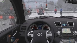 City Car Driving  Toyota Highlander  Snow Driving [upl. by Arramat]