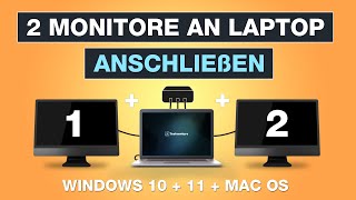 Zwei Monitore an Laptop anschließen  Bildschirme erweitern mit der HP USBC G5 Essential Dock [upl. by Nailuj]