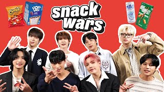 KPop Band ATEEZ Try American Food For The First Time  Snack Wars [upl. by Haisoj]