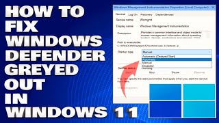 How To Fix Windows Defender Greyed Out in Windows 1110 Solution [upl. by Naivart]