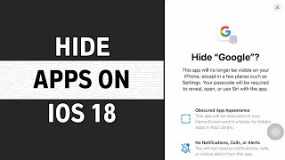 How to Hide Apps on iPhone iOS 18  Simple amp Effective Methods [upl. by Hnib]