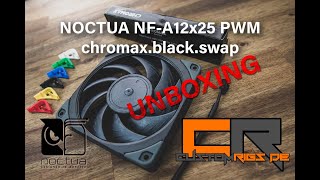 NOCTUA NFA12x25 PWM chromax black swap UNBOXING [upl. by Bough]