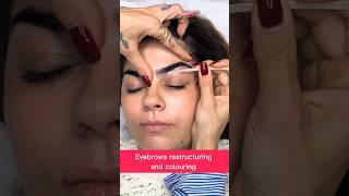 Eyebrows restructuring and colouring 26 juliedesigner eyebrow youtubeshorts ytshortsuk [upl. by Mencher]